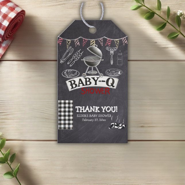 Baby-Q Grill Babydusche im Kopfbrett Geschenkanhänger (Von Creator hochgeladen)