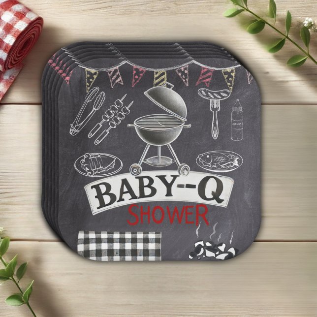 Baby-Q Grill Babydusche im Kopfbrett Pappteller (Von Creator hochgeladen)
