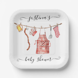 Baby-Q Grill Clothesline Babydusche Pappteller