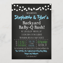 BaBy-Q GRILLEN Baby Boy Shower Einladungs-Book-Kar Einladung
