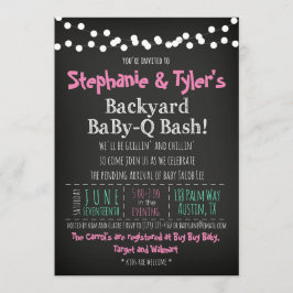 BaBy-Q GRILLEN Baby Girl Shower Einladung Buchkart