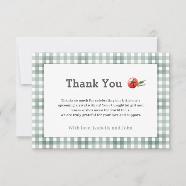 Baby-Q GRILLEN Baby Shower Dankeskarte (Vorderseite)