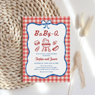 Baby Q Hinterhof BBQ 4. Juli Babyparty Einladung