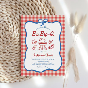 Baby Q Hinterhof BBQ 4. Juli Babyparty Einladung