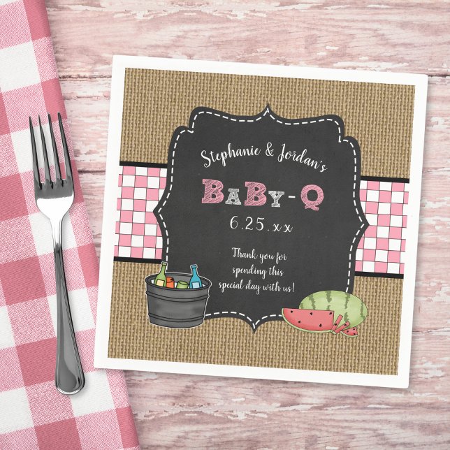 Baby Q Mädchen Babydusche Dekoration Grillen Babyq Serviette (Von Creator hochgeladen)