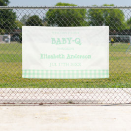 Baby-Q Mint Green Gingham Baby Shower Banner