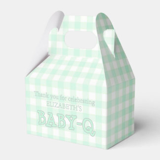 Baby-Q Mint Green Gingham Baby Shower Geschenkschachtel