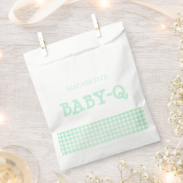 Baby-Q Mint Green Gingham Baby Shower Geschenktütchen