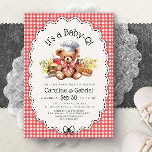 Baby-Q-Paar-Grillfest-Picknick-Baby-Party Einladung