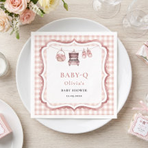 Baby Q Rosa Gingham-Rand-Barbecue-Strümpfe