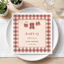 Baby Q Rot Gingham Grill Wäscheleine Tisch