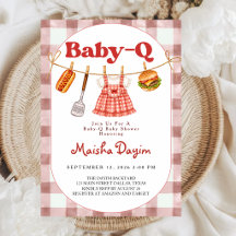 Baby-Q Rot kariert Wäscheleine Mädchen Baby Shower