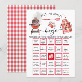 Baby-Q Shower Find the Guest BINGO  Einladung