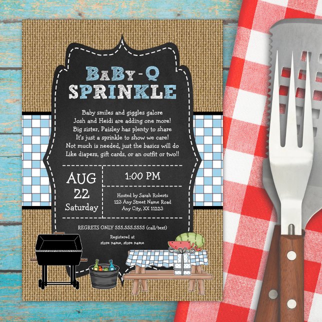 Baby Q Sprinkle, GRILLEN Babydusche Einladung (Von Creator hochgeladen)