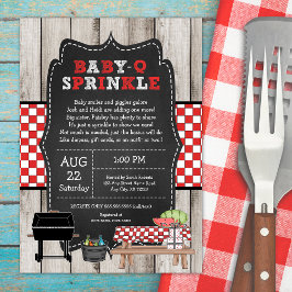 Baby Q Sprinkle, rustikale GRILLEN Babydusche Einladung
