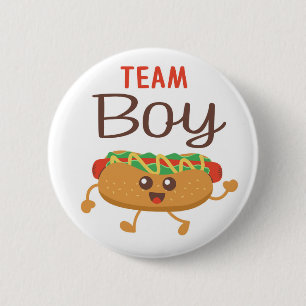 Baby-Q-thematisches Geschlecht offenbart Team Boy Button