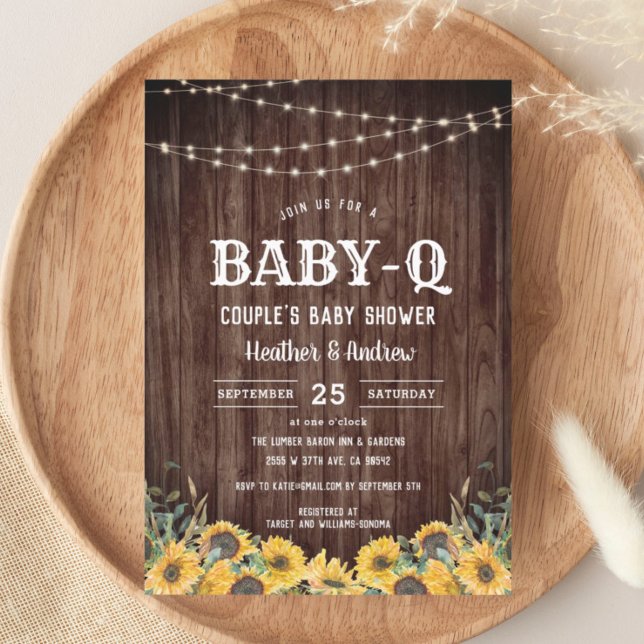 Baby-Q Yellow GRILLEN Couple's Baby Shower Einladu Einladung (Von Creator hochgeladen)