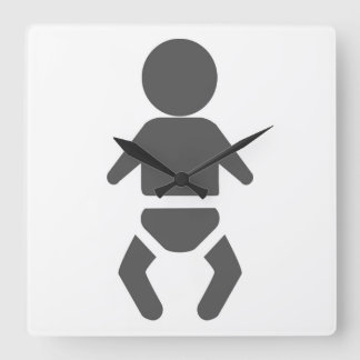 Baby Quadratische Wanduhr