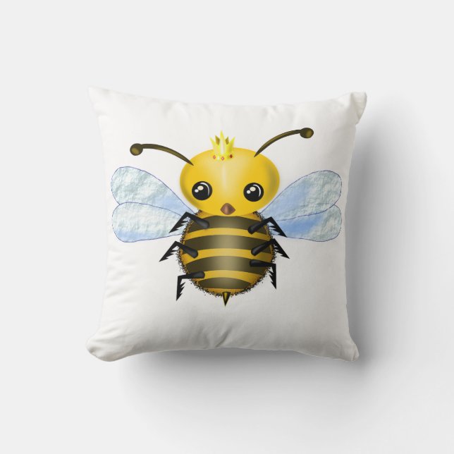 Baby Queen Bee Throw Kissen - individuell anpassba (Vorderseite)
