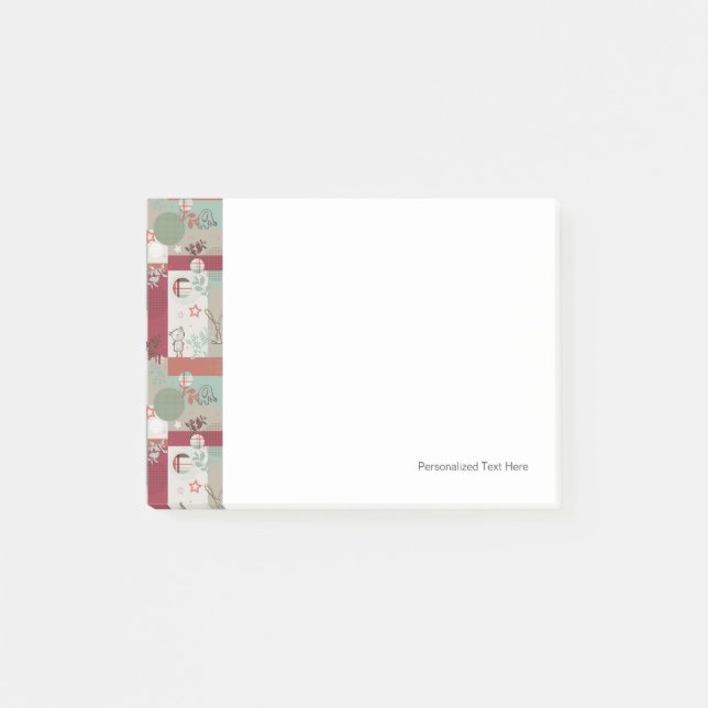 Baby-Quilt-Muster 2 Post-it Klebezettel (Vorderseite)