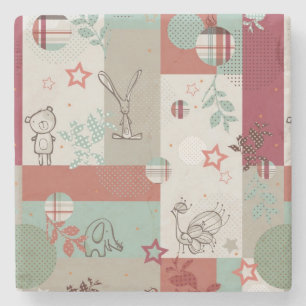 Baby-Quilt-Muster 2 Steinuntersetzer