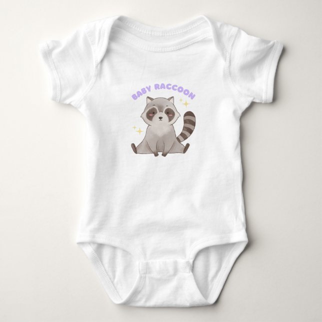 Baby Raccoon – Cute Woodland Animal Strampler (Vorderseite)