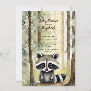 Baby Raccoon Gender Neutral Baby Dusche Einladung