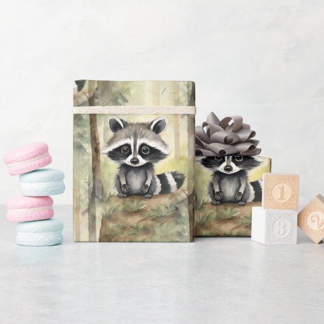Baby Raccoon Geschenkpapier (Babyparty)