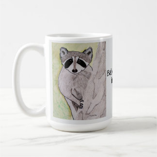 Baby Raccoon in einem Baumhellgrau Kaffeetasse