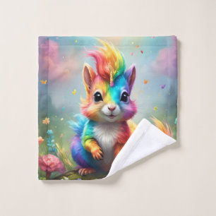 Baby Rainbow Colored Unicorn Eichhörnchen Waschlappen