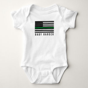 Baby Ranger Thin Green Line American Flag Strampler