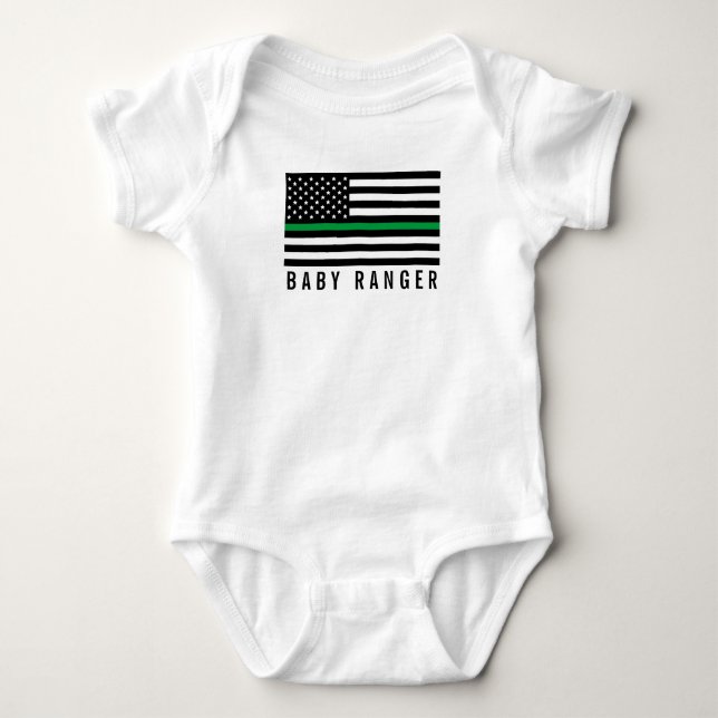 Baby Ranger Thin Green Line American Flag Strampler (Vorderseite)