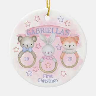 Baby Rattle Baby's First Christmas Keramik Ornament