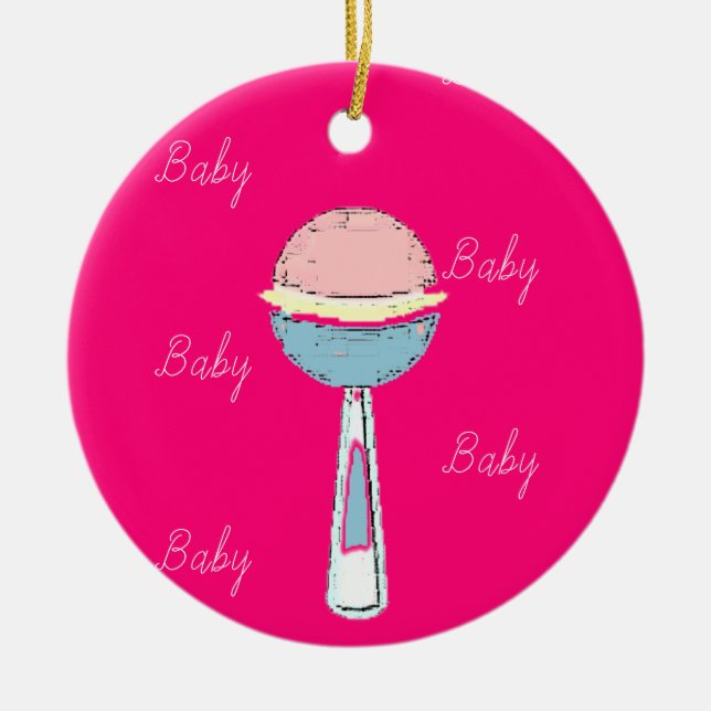 Baby Rattle Christmas Ornament (Vorne)