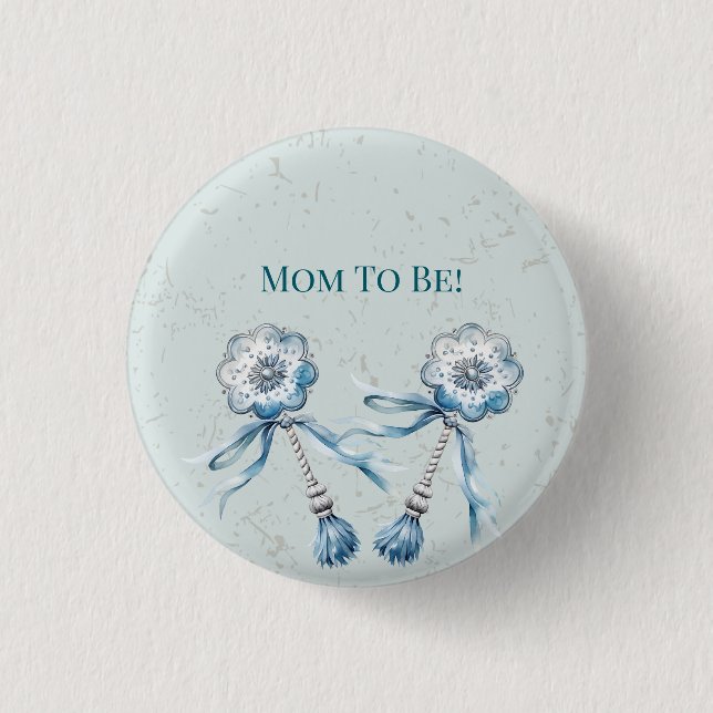 Baby Rattle Mama zu sein Button (Vorderseite)