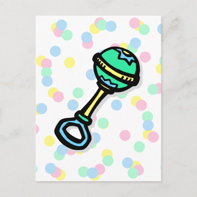 Baby Rattle Postkarte (Vorderseite)