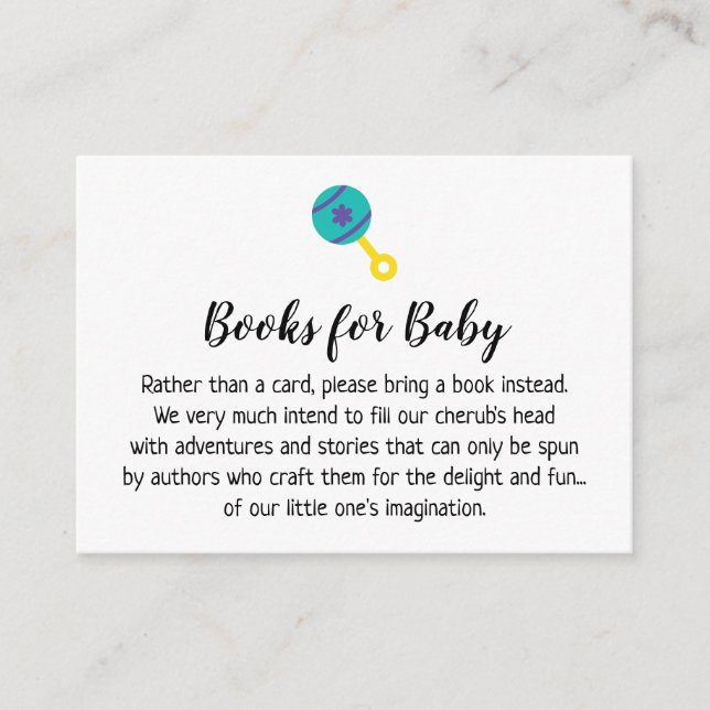 Baby Rattle Simple Book Request Insert Cards (Vorderseite)