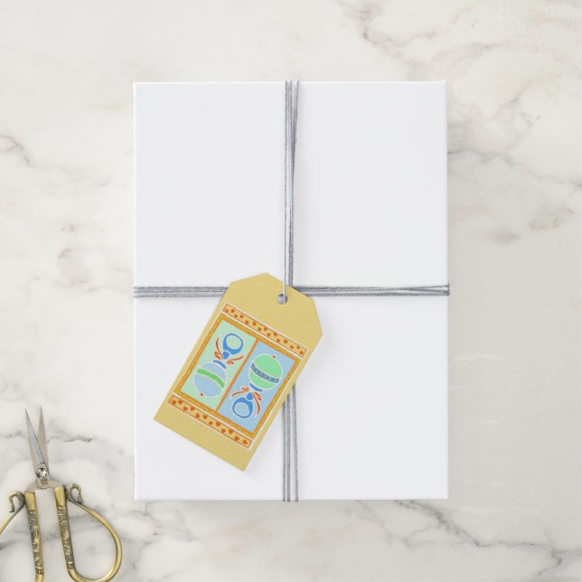Baby Rattles Gift Tags Geschenkanhänger (Mit Garn)
