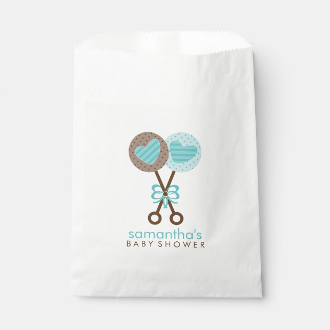 Baby Rattles Twin Boys Baby Shower Geschenktütchen (Vorderseite)