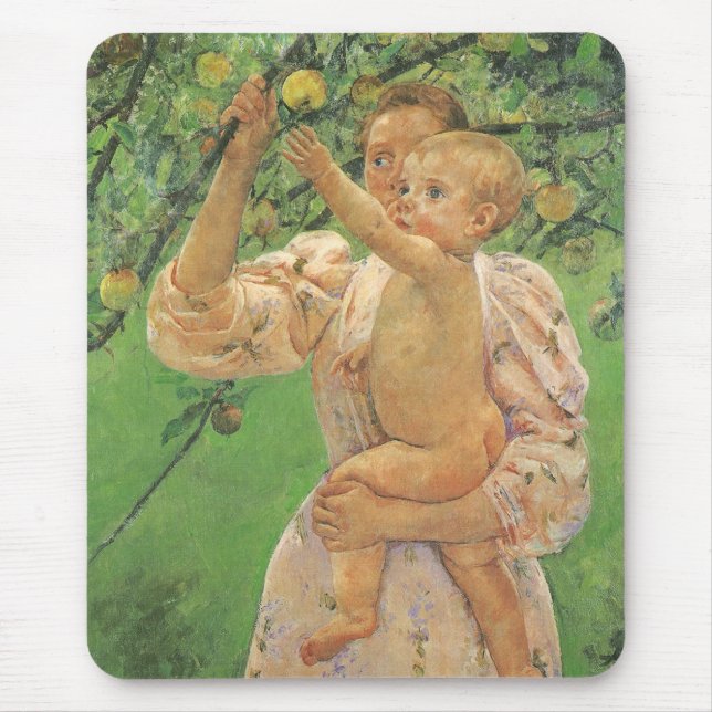 Baby Reaching für einen Apple von Mary Cassatt Mousepad (Vorne)