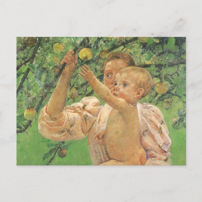 Baby Reaching für einen Apple von Mary Cassatt Postkarte (Vorderseite)