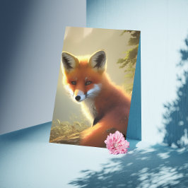 Baby Red Fox Wildlife Portrait Card Karte