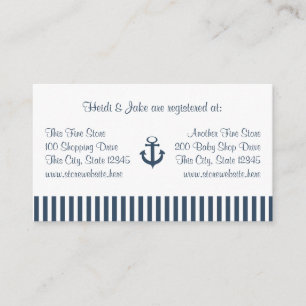 Baby-Registrierungskarte für Anker und Navy Stripe Begleitkarte