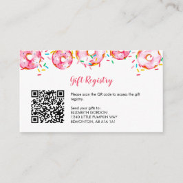 Baby Registry QR Donuts Diapers Baby Shower Game Begleitkarte