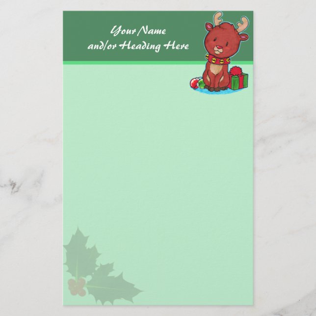 Baby Reindeer Stationery Briefpapier (Vorderseite)