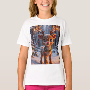 Baby Rentier im Schneewald T-Shirt