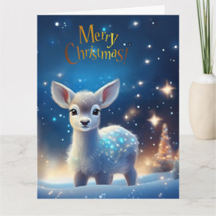 Baby Rentier mit fröhlichen Weihnachtsgrüßen Karte