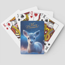 Baby Rentier mit fröhlichen Weihnachtsgrüßen Spielkarten