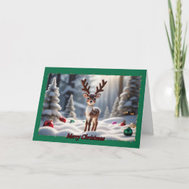 Baby Rentier Weihnachtskarte Karte