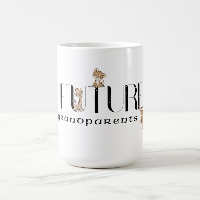 Baby Reveal Future Großeltern Tier Kaffeetasse (Mittel)